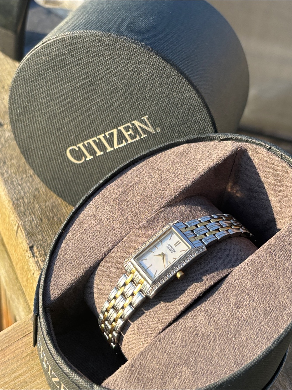 Citizen Two-Tone Silver and Gold Crystal-Trim Women's Bracelet Watch - Picture 6 of 7